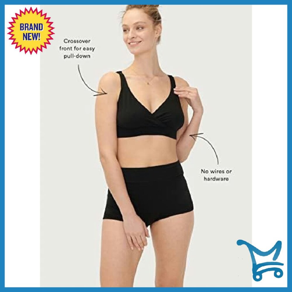 Wireless Maternity Nursing Bra, Soft Stretchy Cot… - image 5